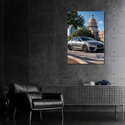 Jaguar XE Gray Sedan Capitol Building Background