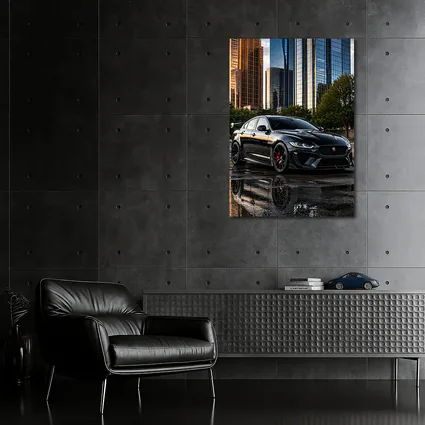 Jaguar XE SV Project Eight City Skyline