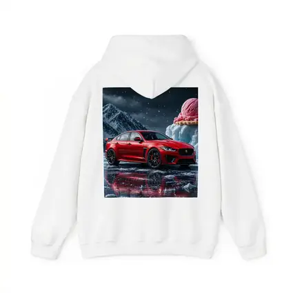 Jaguar XE SV Red Car Icy Mountain Scene
