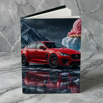 Jaguar XE SV Red Car Icy Mountain Scene