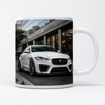 Jaguar XE White Sedan Urban City Street