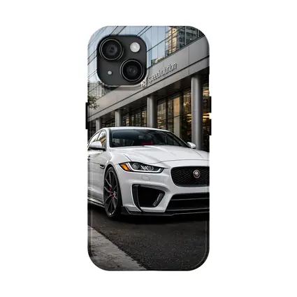 Jaguar XE White Sedan Urban City Street