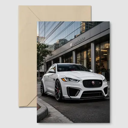 Jaguar XE White Sedan Urban City Street
