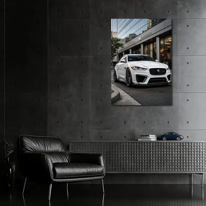 Jaguar XE White Sedan Urban City Street