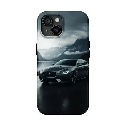 Jaguar XF Dark Road Moody Mountain Scene