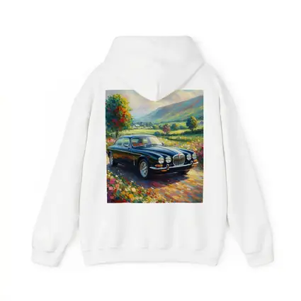 Jaguar XJ Classic Car Impressionist Countryside Painting