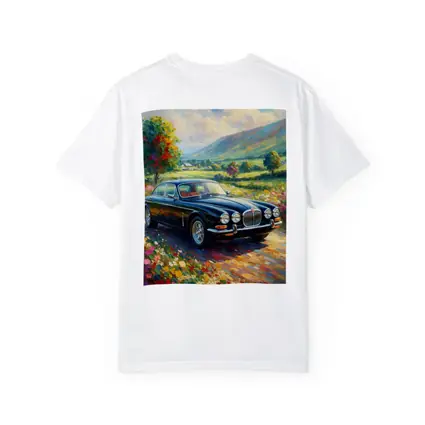 Jaguar XJ Classic Car Impressionist Countryside Painting