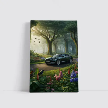 Jaguar XJ Sedan in Lush Forest Garden
