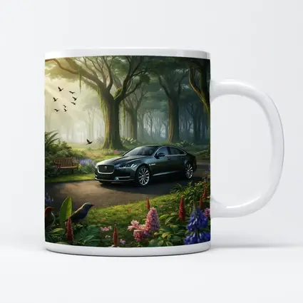 Jaguar XJ Sedan in Lush Forest Garden