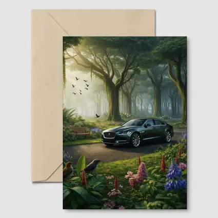 Jaguar XJ Sedan in Lush Forest Garden