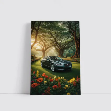 Jaguar XF Sedan Parked In Garden