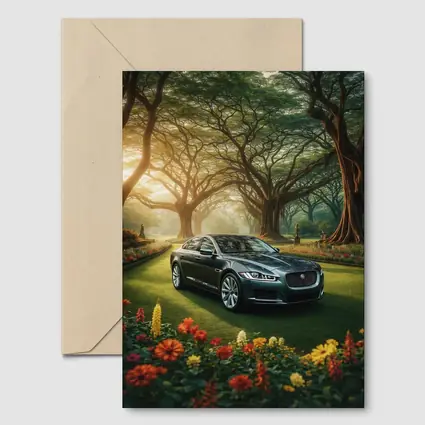Jaguar XF Sedan Parked In Garden