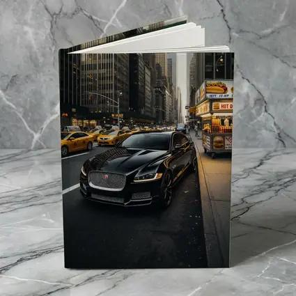 Jaguar XJ Black Sedan New York Street