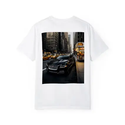 Jaguar XJ Black Sedan New York Street