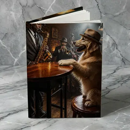 Golden Retriever Jazz Bar Saxophone Night