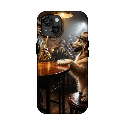 Golden Retriever Jazz Bar Saxophone Night