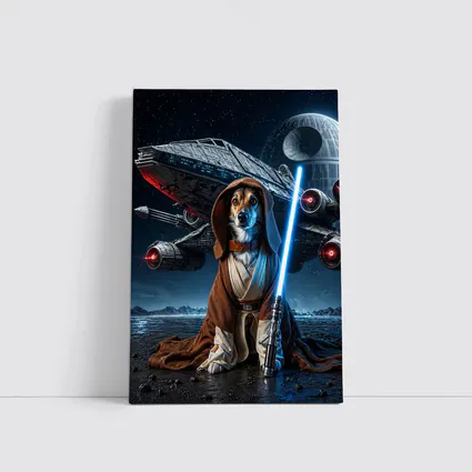 Jedi Dog With Lightsaber Space Battle