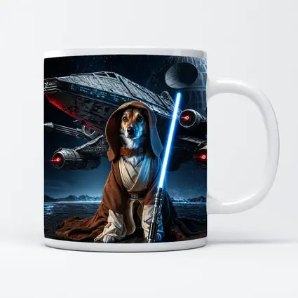 Jedi Dog With Lightsaber Space Battle