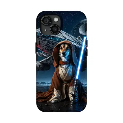 Jedi Dog With Lightsaber Space Battle
