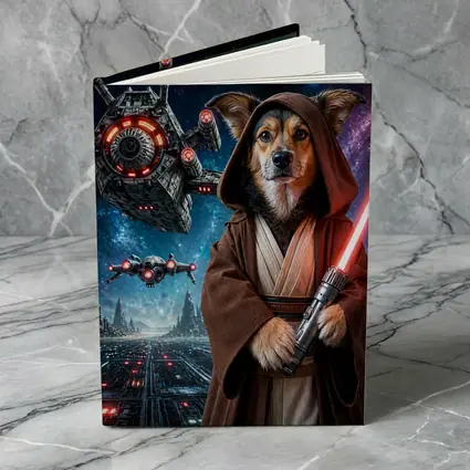 Jedi Dog With Lightsaber In Galaxy