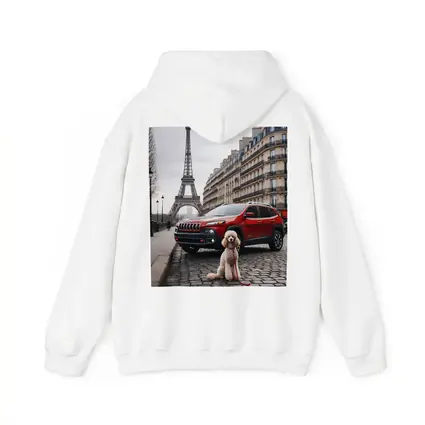 Red Jeep Cherokee Poodle Paris Eiffel Tower