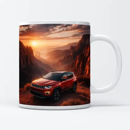 Jeep Compass Red SUV Canyon Sunset