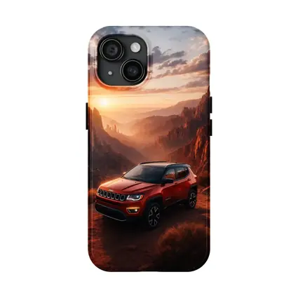 Jeep Compass Red SUV Canyon Sunset