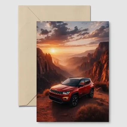 Jeep Compass Red SUV Canyon Sunset