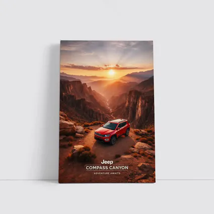 Jeep Compass Red SUV Canyon Sunset