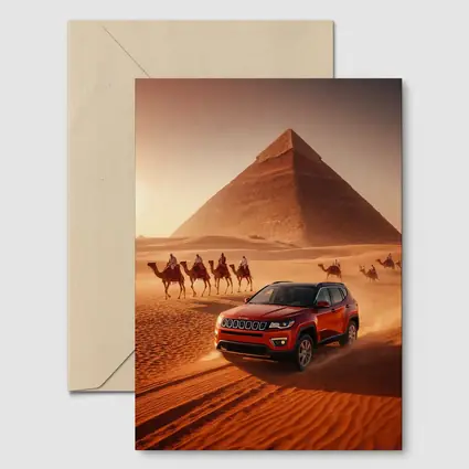 Jeep Compass Red Desert Egypt Pyramids