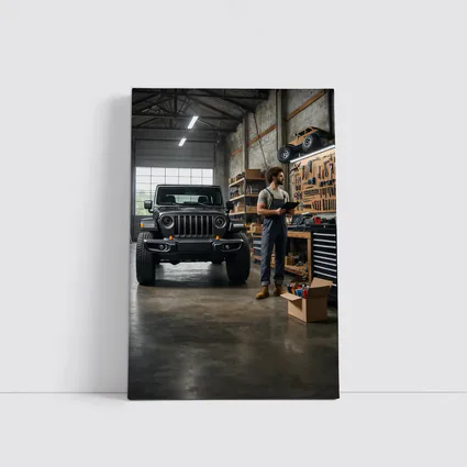 Jeep Gladiator Black Truck Inside Garage