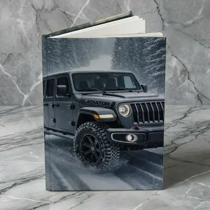 Jeep Gladiator Driving Snowy Forest Road