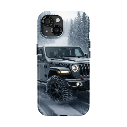 Jeep Gladiator Driving Snowy Forest Road