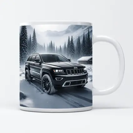 Jeep Grand Cherokee Black Winter Snow Forest