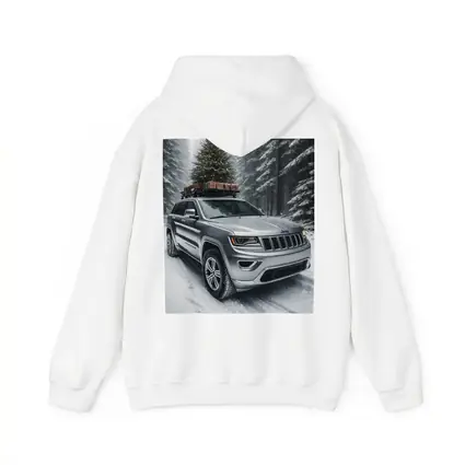 Jeep Grand Cherokee Silver Snow Forest Christmas