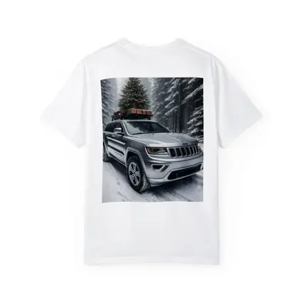 Jeep Grand Cherokee Silver Snow Forest Christmas