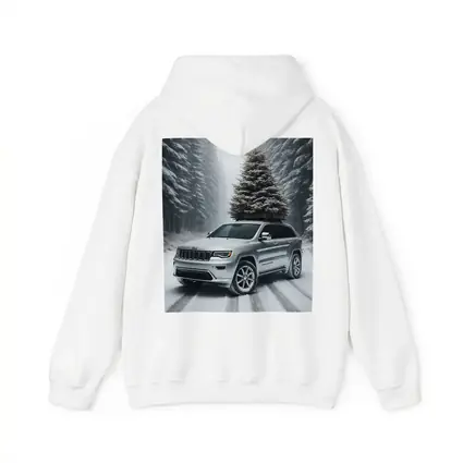 Jeep Grand Cherokee Silver Snowy Forest Road