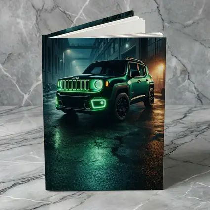 Jeep Renegade Neon Green Night City Street