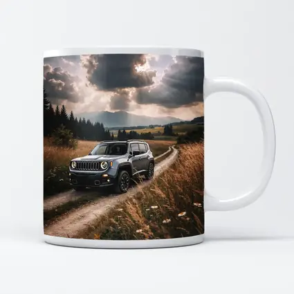 Jeep Renegade On Dirt Road Countryside