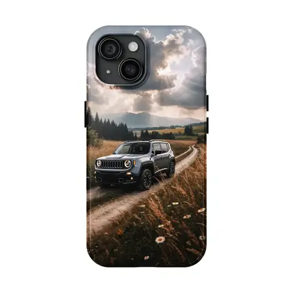 Jeep Renegade On Dirt Road Countryside