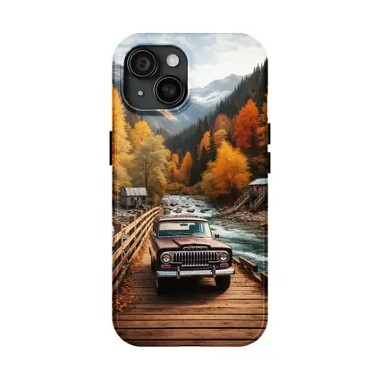 Jeep Wagoneer Classic Truck Autumn Mountain Bridge