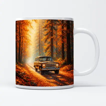 Jeep Wagoneer Autumn Forest Dirt Road