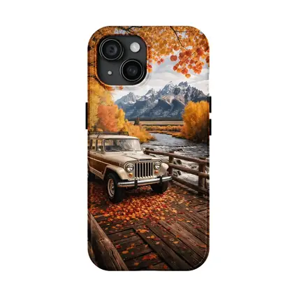 Jeep Wagoneer On Bridge Autumn Mountains