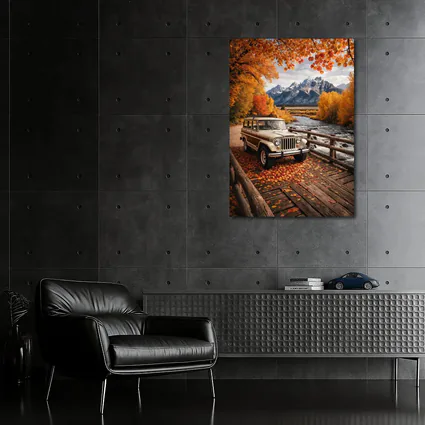 Jeep Wagoneer On Bridge Autumn Mountains