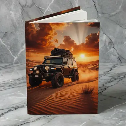 Jeep Wrangler Tearing Through Desert Sunset