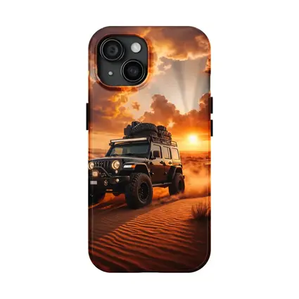 Jeep Wrangler Tearing Through Desert Sunset