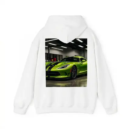 Green Dodge Viper Parked Inside Garage