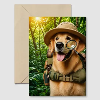 Golden Retriever Explorer Dog Jungle Adventure