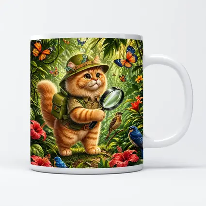 Persian Cat Explorer in Tropical Jungle