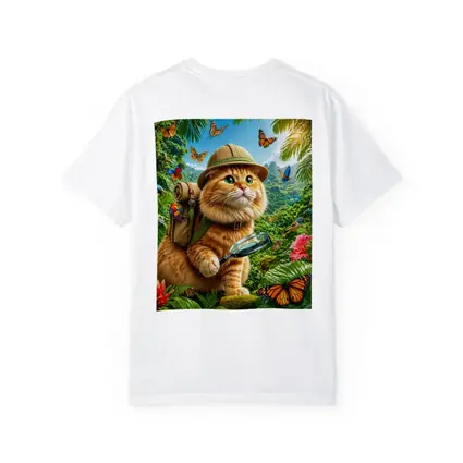 Orange Cat Explorer In Tropical Jungle